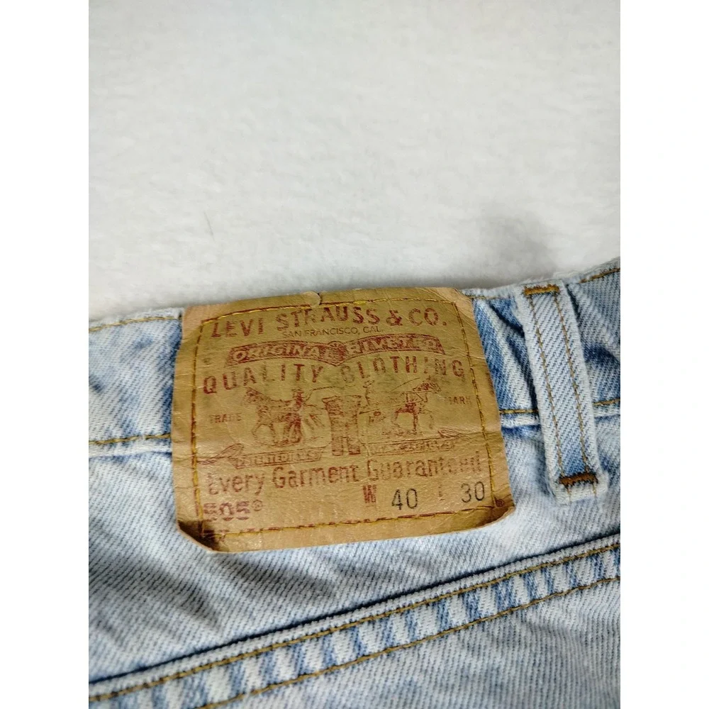 Vintage Levis 505 Jeans‎ Mens 40x30 Light Wash Blue Straight Leg USA Denim